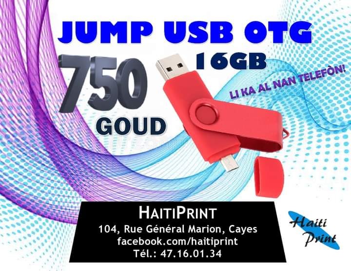 Piyay Jump OTG 16GB nan HaitiPrint! Se nou k gen pi bon pri nan depatman an!
